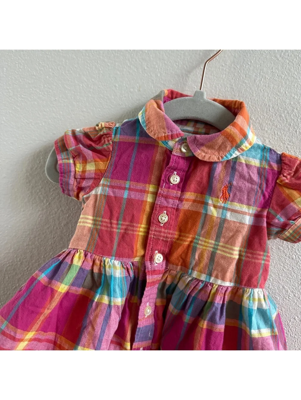 Ralph Lauren Plaid Cotton Madras Shirtdress Baby Girl 3M